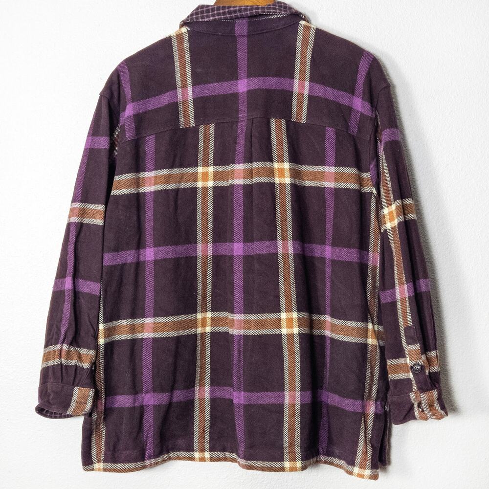 Madewell Rigby Plaid Shacket Purple Orange XL Oversized Heritage Layer - Picture 3 of 11